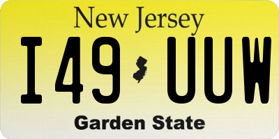 NJ license plate I49UUW