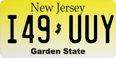 NJ license plate I49UUY