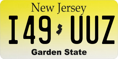 NJ license plate I49UUZ