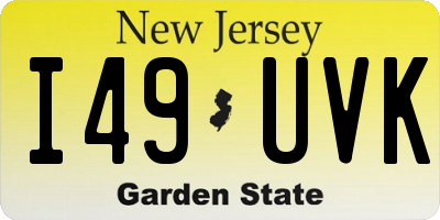 NJ license plate I49UVK