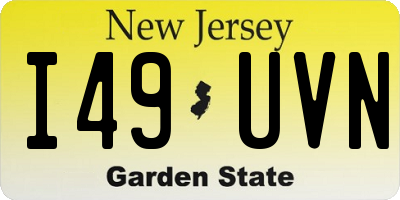 NJ license plate I49UVN