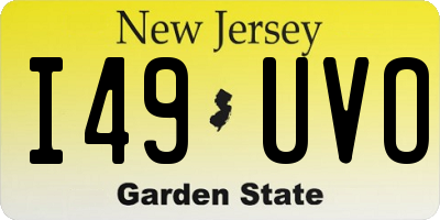 NJ license plate I49UVO