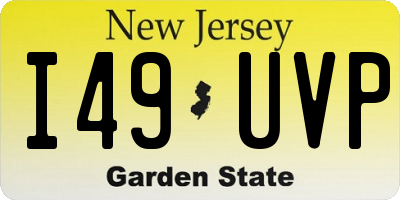NJ license plate I49UVP