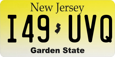 NJ license plate I49UVQ