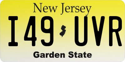 NJ license plate I49UVR