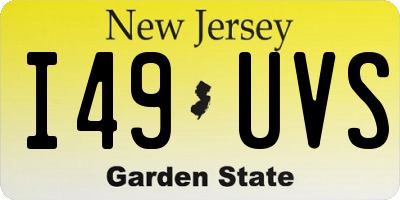 NJ license plate I49UVS
