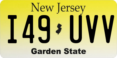 NJ license plate I49UVV