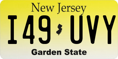 NJ license plate I49UVY