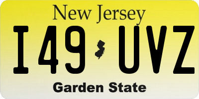NJ license plate I49UVZ