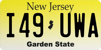 NJ license plate I49UWA
