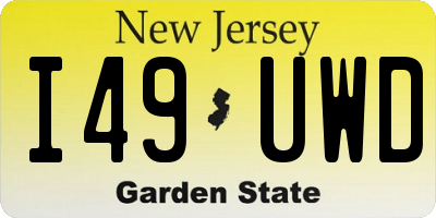 NJ license plate I49UWD