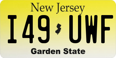 NJ license plate I49UWF