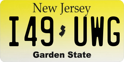 NJ license plate I49UWG