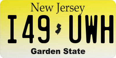 NJ license plate I49UWH
