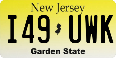 NJ license plate I49UWK