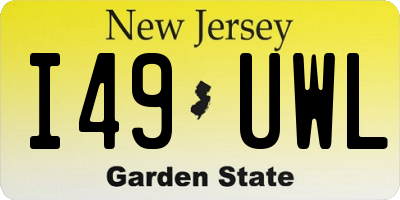 NJ license plate I49UWL