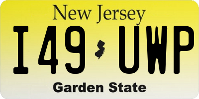 NJ license plate I49UWP