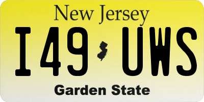 NJ license plate I49UWS