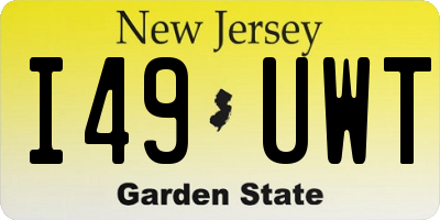 NJ license plate I49UWT