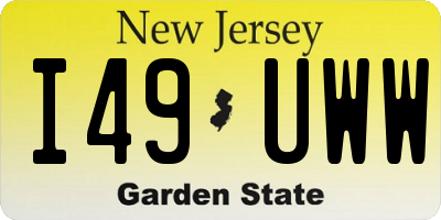 NJ license plate I49UWW