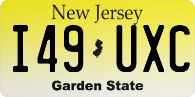 NJ license plate I49UXC