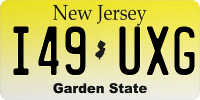 NJ license plate I49UXG