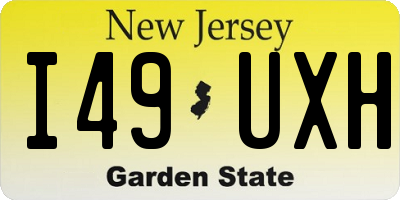 NJ license plate I49UXH