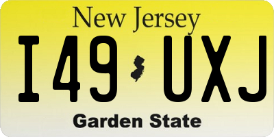 NJ license plate I49UXJ