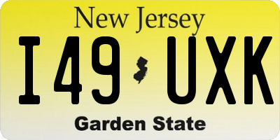 NJ license plate I49UXK