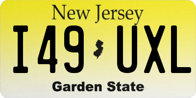 NJ license plate I49UXL