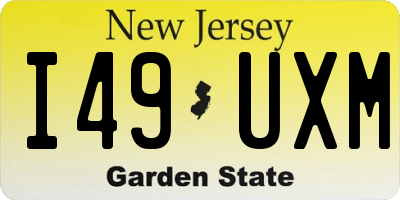 NJ license plate I49UXM