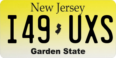 NJ license plate I49UXS