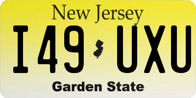 NJ license plate I49UXU