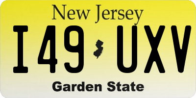 NJ license plate I49UXV
