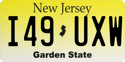 NJ license plate I49UXW