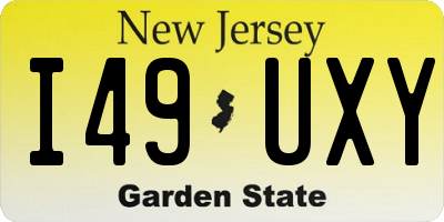 NJ license plate I49UXY