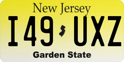 NJ license plate I49UXZ