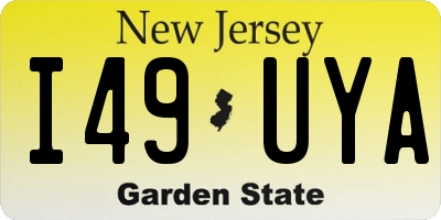 NJ license plate I49UYA
