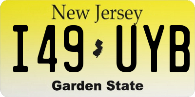 NJ license plate I49UYB