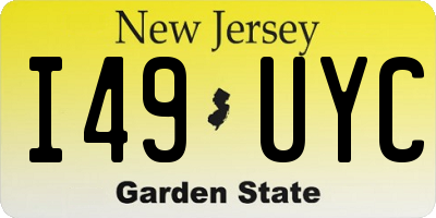NJ license plate I49UYC