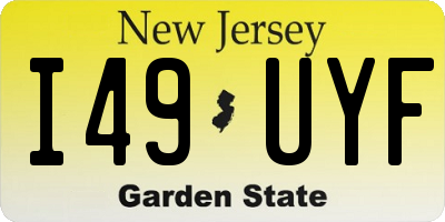 NJ license plate I49UYF