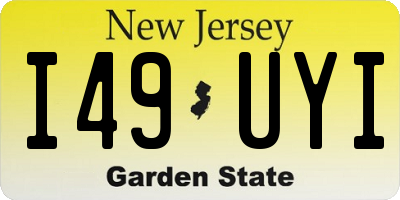 NJ license plate I49UYI