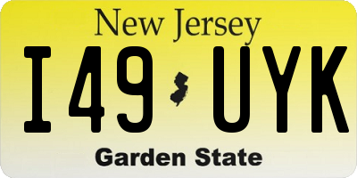 NJ license plate I49UYK