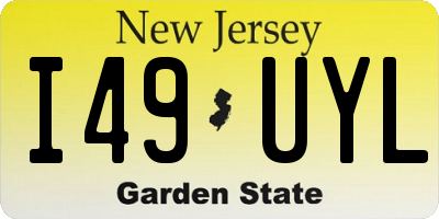 NJ license plate I49UYL