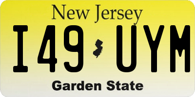 NJ license plate I49UYM