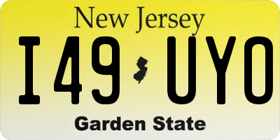 NJ license plate I49UYO
