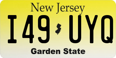 NJ license plate I49UYQ