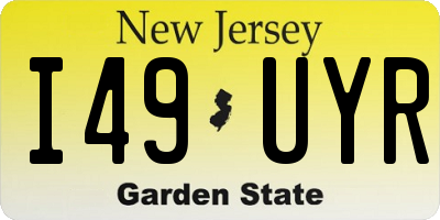 NJ license plate I49UYR
