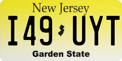 NJ license plate I49UYT