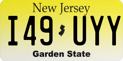 NJ license plate I49UYY